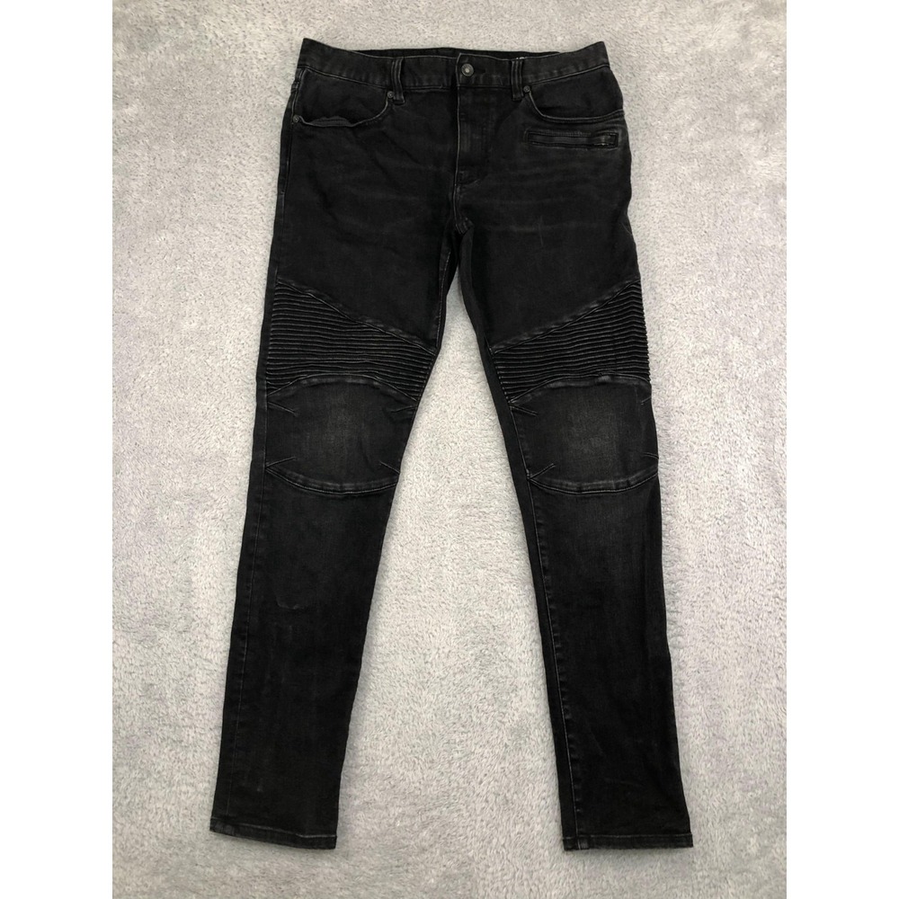 Armani Exchange Jeans Womens 34x32 Black J27 Skinny Biker Denim